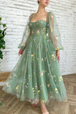 solvbao Green Tulle Lace Short Prom Dresses, A-Line Homecoming Dresses