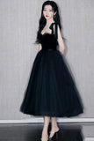 solvbao Black Tulle Short Prom Dresses, A-Line Homecoming Party Dresses