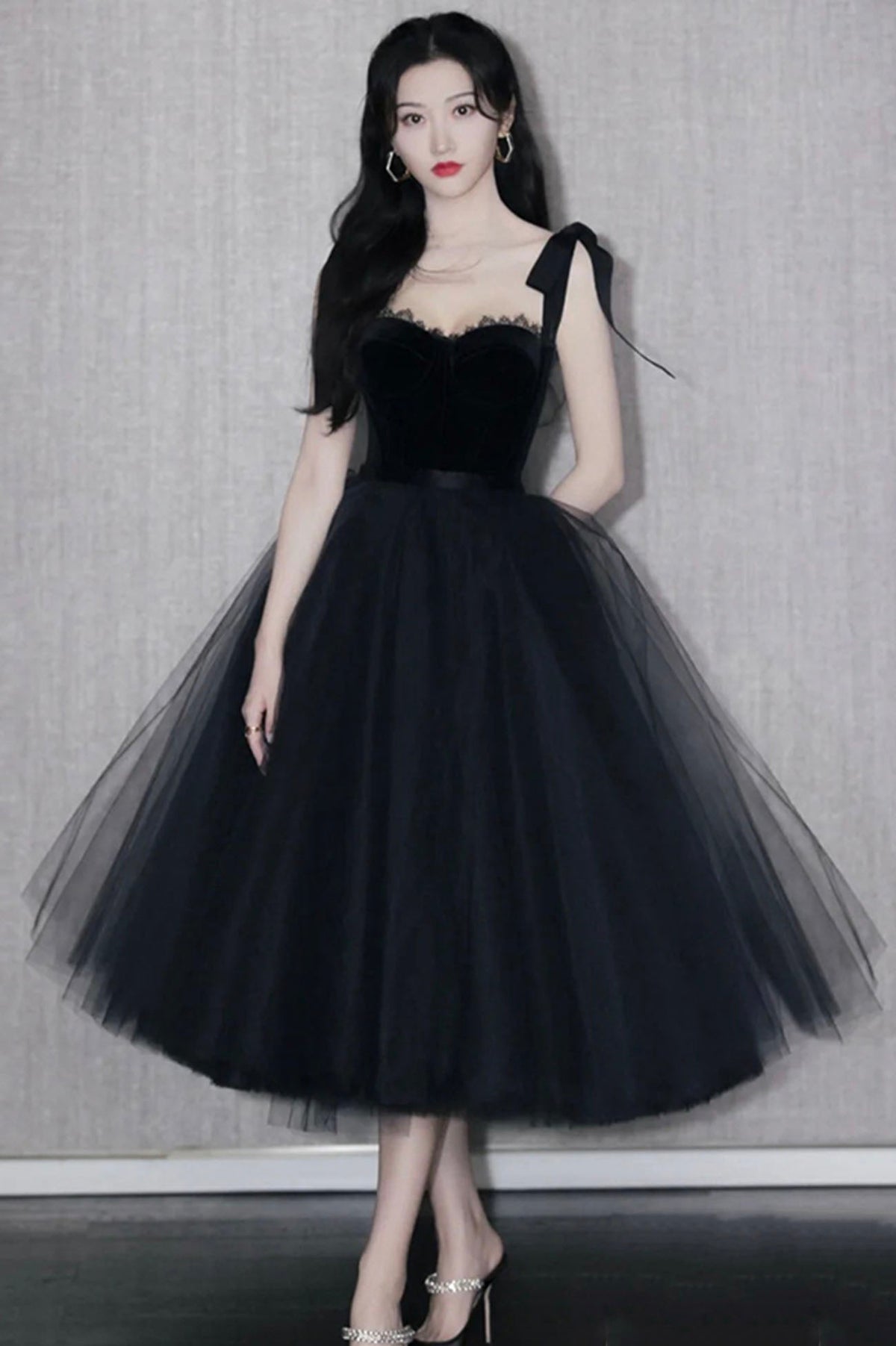 solvbao Black Tulle Short Prom Dresses, A-Line Homecoming Party Dresses