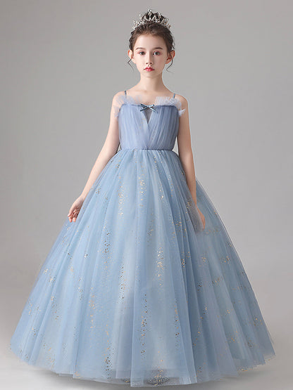 solvbao Blue Tulle Flower Girl Dress