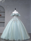 solvbao Beautiful Tulle Sequins Long Formal Dresses, A-Line Evening Dresses