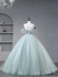 solvbao Beautiful Tulle Sequins Long Formal Dresses, A-Line Evening Dresses