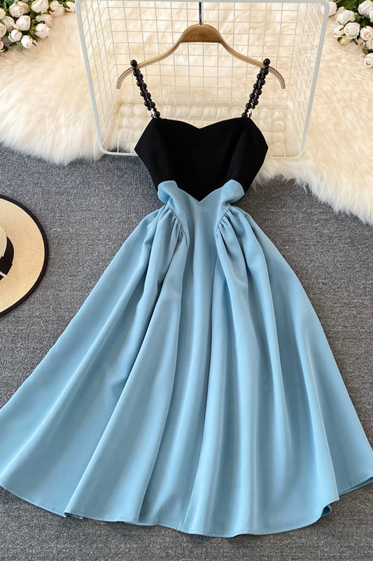 solvbao Blue A-Line Short Dress