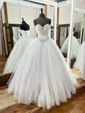 solvbao Gorgeous White Handmade Beading Sequins Ball Gown, Strapless Sleeveless Backless Formal Dress