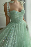 solvbao Green Tulle Short Prom Dress, A-Line Party Dress