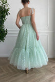 solvbao Green Tulle Short Prom Dress, A-Line Party Dress