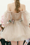 solvbao Cute Tulle Short Prom Dresses, A-Line Homecoming Dresses