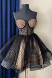 solvbao Cute Tulle Spaghetti Straps Short Homecoming Dress, A-Line Mini Party Dress