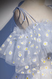 solvbao Blue Tulle Long Prom Dresses, Cute A-Line Evening Dresses