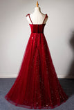 solvbao Burgundy Velvet Long Prom Dresses, A-Line Evening Dresses