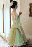 solvbao Green Tulle Short Prom Dress, Green Mini Party Dress