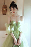 solvbao Green Tulle Short Prom Dress, Green Mini Party Dress