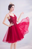 solvbao Cute Lace Short Prom Dresses, A-Line Homecoming Dresses