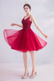 solvbao Cute Lace Short Prom Dresses, A-Line Homecoming Dresses