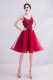 solvbao Cute Lace Short Prom Dresses, A-Line Homecoming Dresses