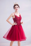 solvbao Cute Lace Short Prom Dresses, A-Line Homecoming Dresses