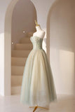 solvbao Lovely Strapless Long Tulle Prom Dress, A-Line Evening Dress