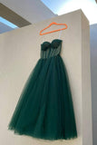 solvbao Green Tulle Short Prom Dresses, Lovely Spaghetti Straps Evening Dresses