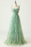 solvbao Champagne Lovely Tulle Lace Long Prom Dress, Champagne Evening Dress