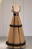 solvbao Stylish Tulle Long Prom Dress, A-Line Evening Party Dress