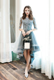 solvbao Cute Lace High Low Prom Dresses, A-Line Party Homecoming Dresses