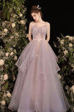 solvbao Purple Tulle Lace Long Prom Dresses, A-Line Evening Dress