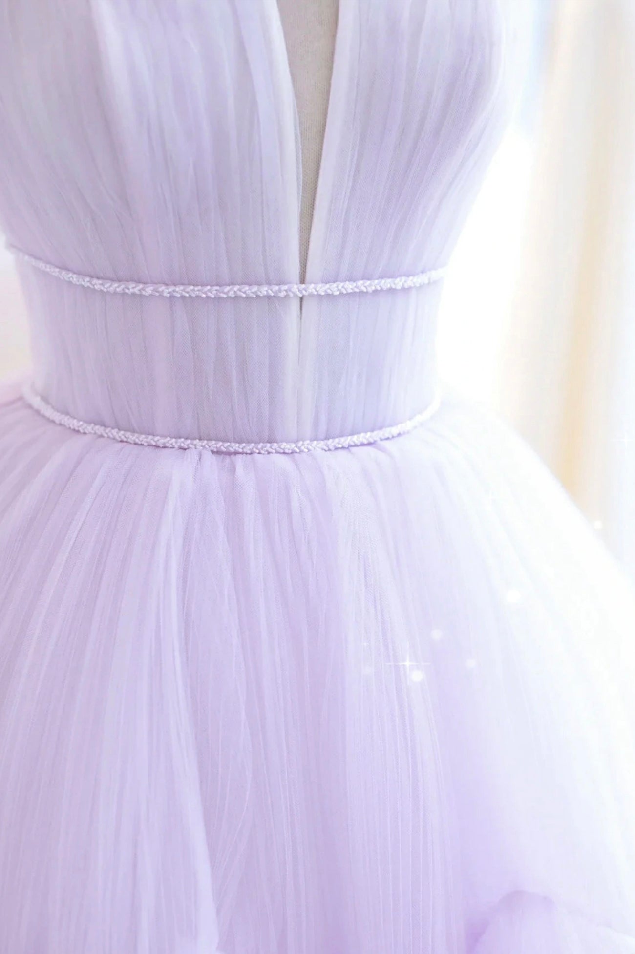 solvbao Purple Strapless Tulle Long Formal Gown, Purple A-Line Evening Dress