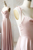 solvbao Simple Satin Long Prom Dresses, A-Line Evening Party Dresses