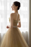 solvbao Lovely Strapless Tulle Lace Long Prom Dress, A-Line Evening Dress