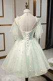 solvbao Mint Green Tulle Short Prom Dress, Cute A-Line Party Homecoming Dress