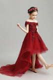 solvbao Burgundy Lace Flower Girl Dress Party Girl Dress