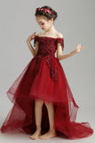 solvbao Burgundy Lace Flower Girl Dress Party Girl Dress