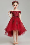 solvbao Burgundy Lace Flower Girl Dress Party Girl Dress