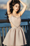 solvbao Lovely Heart-Shaped Diamond Backless Prom Dresses, Party Dresses