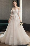 solvbao White Tulle Lace Long Prom Dresses, A-Line Evening Dresses