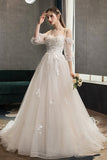 solvbao White Tulle Lace Long Prom Dresses, A-Line Evening Dresses