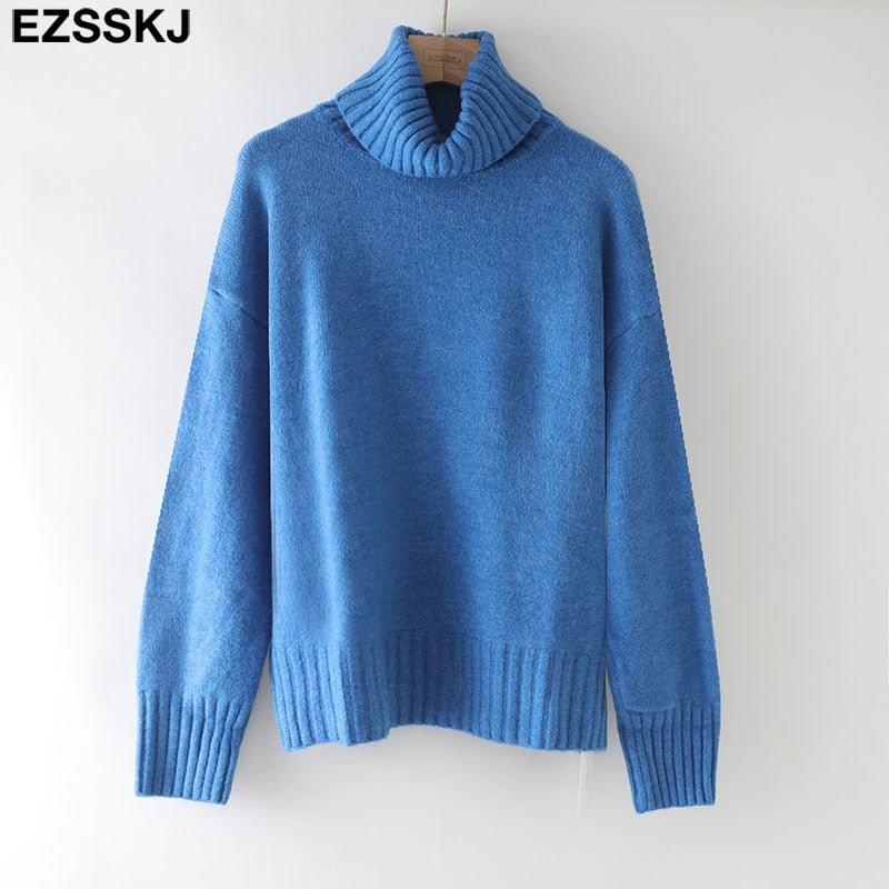 Christmas Gift autumn Winter casual cashmere oversize thick Sweater pullovers Women  loose Turtleneck women's sweaters jumper