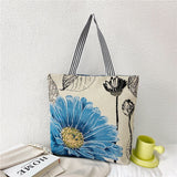 solvbao  Fashion Folding Women Big Size Handbag Tote Ladies Casual Flower Printing Canvas Graffiti Shoulder Bag Beach Bolsa Feminina