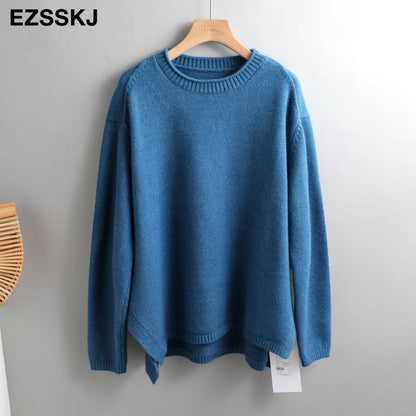 Christmas Gift Autumn Winter O-NECK oversize thick Sweater pullovers Women  loose cashmere  turtleneck Sweater Pullover female Long Sleeve