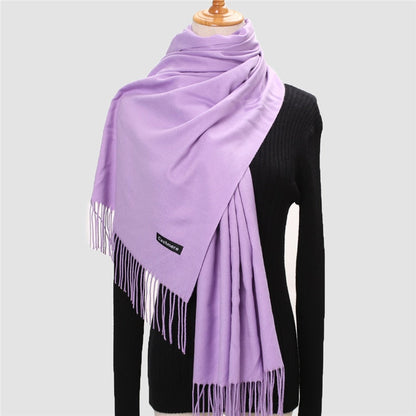 Christmas Gift  Winter Scarf For Women Long Warm Cashmere Scarves Hijab Solid Lady Shawl Wrap Female Pashmina Bandana Head Scarfs Echarpe