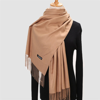 Christmas Gift  Winter Scarf For Women Long Warm Cashmere Scarves Hijab Solid Lady Shawl Wrap Female Pashmina Bandana Head Scarfs Echarpe