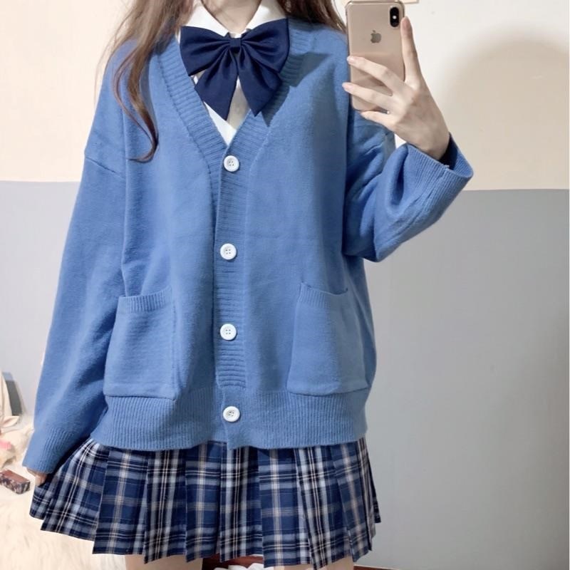 Christmas Gift  new sweet cute girl knitting sweater lazy college style loose sleeve Harajuku girl JK uniform sweater coat s ~ 2XL