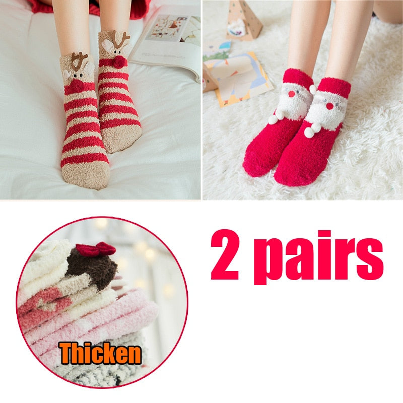 Christmas Gift 4 Pairs/Lot Casual Christmas Socks Cartoon Animal women Socks Cotton Happy funny Socks Korea cute socks Christmas Gift for women