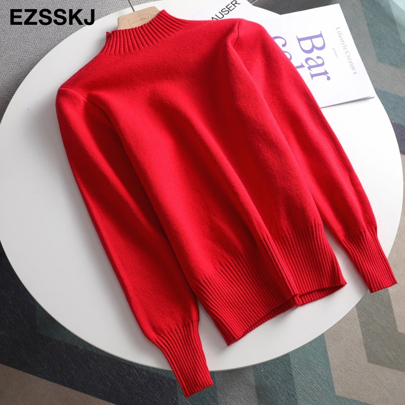 Christmas Gift  Autumn winter cashmere basic warm Sweater velvet Pullovers Women female fur thick Turtleneck sweater knit Jumpers top