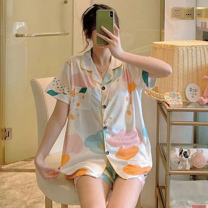 Cotton Home Suits Korean Sleepwear Plaid Print Pajamas for Women Summer  Pyjamas Girls Pijama Short and Long Sleeve Pjs Set