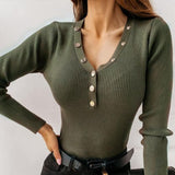 Christmas Gift Autumn Sexy V Neck Button Blouses Shirts  Fashion Lace Long Sleeve Pullovers Tops Casual Female Solid Shirt Blusa Streetwear