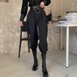 Back to college outfits Solvbao Korean Two-Piece Set Women  Winter New Temperament Stand-Up Collar Puff Sleeve Shirt Tops Female + Harem Pants Suit Female fx0615