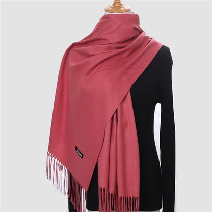 Christmas Gift  Winter Scarf For Women Long Warm Cashmere Scarves Hijab Solid Lady Shawl Wrap Female Pashmina Bandana Head Scarfs Echarpe