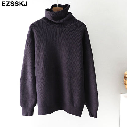 Christmas Gift  Women's Sweater Autumn Winter Warm Turtlenecks Casual Loose Oversized  wool sweaters  Pullover  Femme top