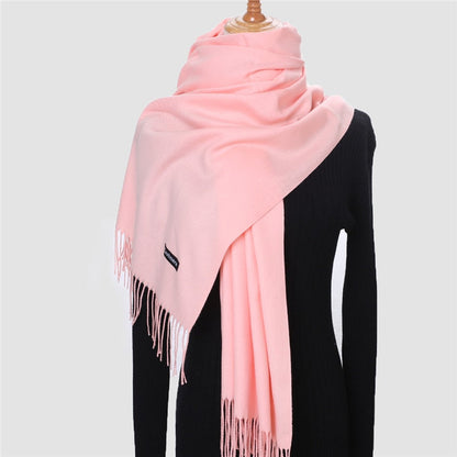 Christmas Gift  Winter Scarf For Women Long Warm Cashmere Scarves Hijab Solid Lady Shawl Wrap Female Pashmina Bandana Head Scarfs Echarpe